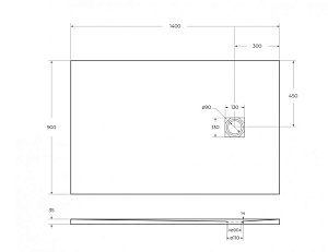 Душевой поддон BelBagno UNO 140х90 белый купить в интернет-магазине Sanbest