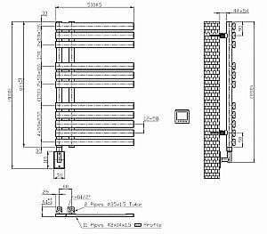 Полотенцесушитель Boheme Venturo 721-B черный купить в интернет-магазине сантехники Sanbest