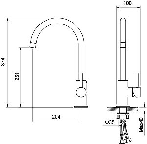 Смеситель для кухни Aquatek Европа AQ1382CR хром купить в интернет-магазине сантехники Sanbest