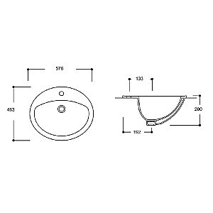 Раковина Gural Vit Top 58х46 TP02TUL01 белая купить в интернет-магазине Sanbest