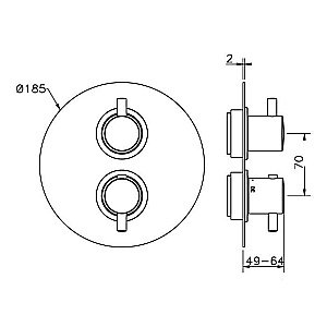 Термостат для душа Cisal Less new LN01820040 купить в интернет-магазине сантехники Sanbest