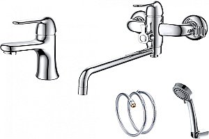 Набор смесителей D&K Rhein.Ambrosius DA1340005SET хром купить в интернет-магазине сантехники Sanbest