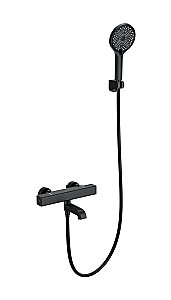 Смеситель для ванны с душем и термостатом WONZON & WOGHAND STAY 2 WW-B2016-A1-MB черный матовый купить в интернет-магазине сантехники Sanbest