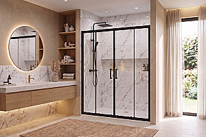 Душевая дверь Royal Bath TUDOR RB HT-T-BL 195 стекло прозрачное/профиль черный купить в интернет-магазине Sanbest