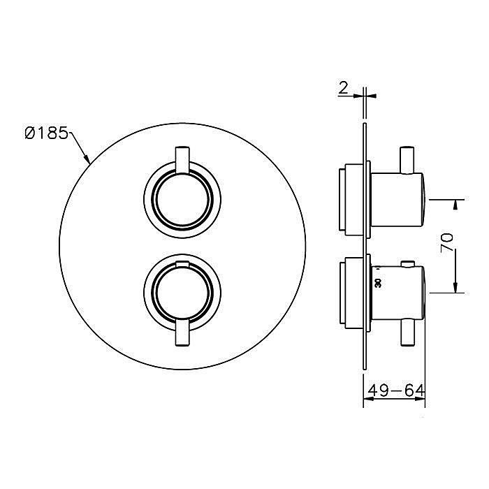 Термостат для душа Cisal Less new LN01820040 купить в интернет-магазине сантехники Sanbest