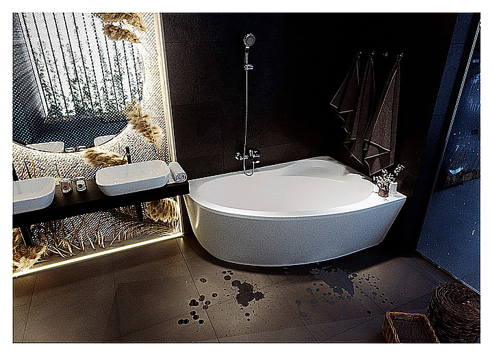 Ванна Azario LAURA 170х110 AV.0052170 белая левая купить в интернет-магазине Sanbest