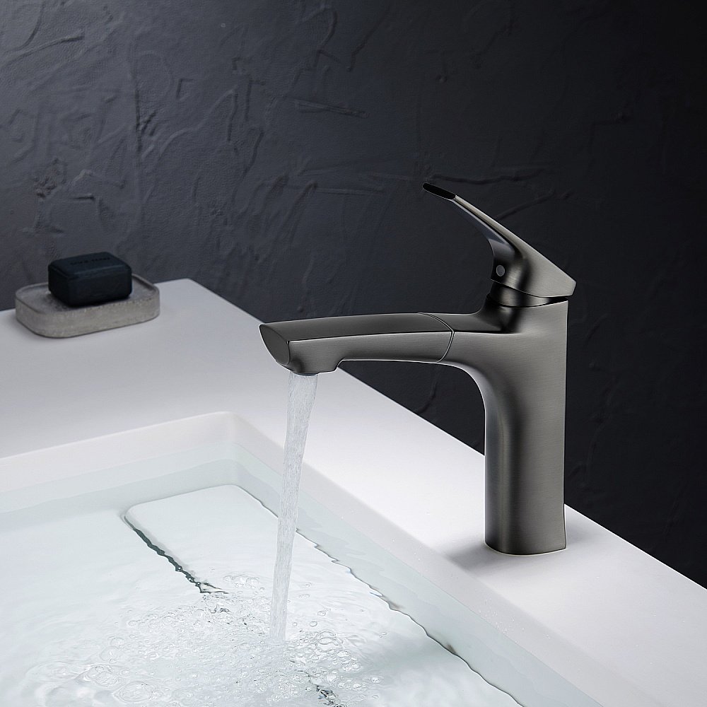 Смеситель для раковины Black&White Universe UK7901MG оружейная сталь купить в интернет-магазине сантехники Sanbest