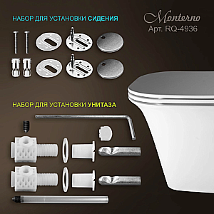 Унитаз подвесной Elghansa Monterno RQ-4936 белый, безободковый, с крышкой микролифт купить в интернет-магазине Sanbest