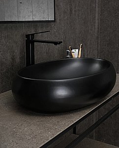 Раковина накладная Gid Lago 60 Bm9030a 53371 черная матовая купить в интернет-магазине Sanbest