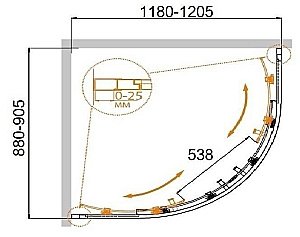 Душевой уголок Cezares Molveno 90х120 Molveno-RH-2-120/90-C-Cr-IV стекло прозрачное/профиль хром купить в интернет-магазине Sanbest