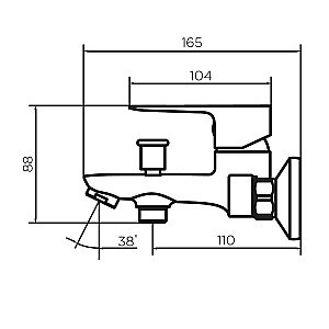 Смеситель для ванны Dorff Prime New D4011000 хром купить в интернет-магазине сантехники Sanbest