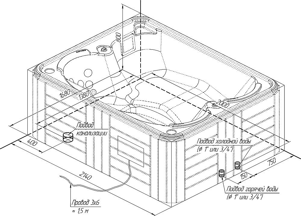 Минибассейн Радомир Делюкс Platinum 210х165 белый купить в интернет-магазине Sanbest