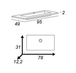 Тумба с раковиной Cezares Stylus 94 графит для ванной в интернет-магазине Sanbest