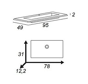 Тумба с раковиной Cezares Stylus 94 графит для ванной в интернет-магазине Sanbest