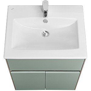 Тумба с раковиной Акватон Форест 60 дуб рошелье/сумеречный голубой для ванной в интернет-магазине Sanbest