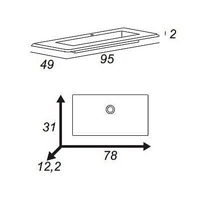 Тумба с раковиной Cezares Stylus 94 графит для ванной в интернет-магазине Sanbest