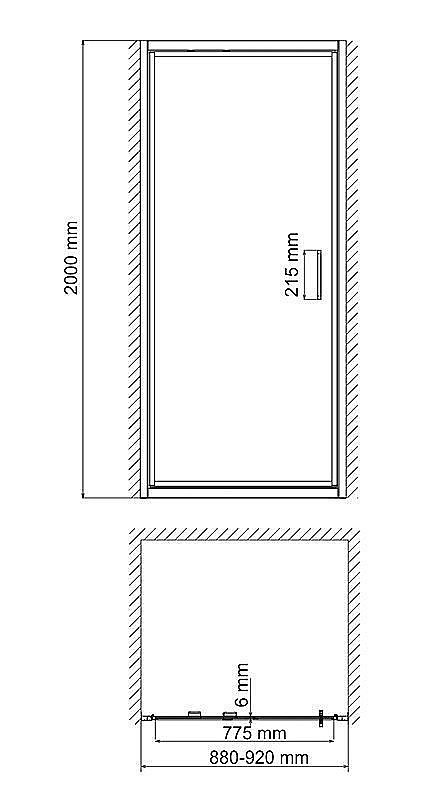 Душевая дверь WasserKRAFT Salm 27I04 90 купить в интернет-магазине Sanbest