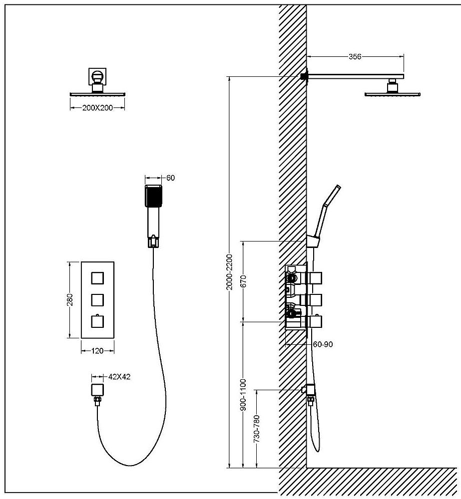 Душевая система Timo Tetra-thermo SX-0179/00SM хром купить в интернет-магазине сантехники Sanbest