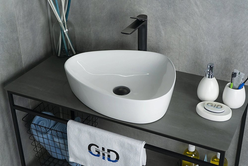 Раковина накладная Gid Creativo 50 N9386 51139 белая купить в интернет-магазине Sanbest