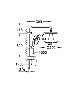 Душевая система Grohe New Tempesta Rustic 27399002 хром купить в интернет-магазине сантехники Sanbest