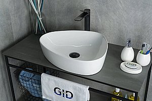 Раковина накладная Gid Creativo 50 N9386 51139 белая купить в интернет-магазине Sanbest