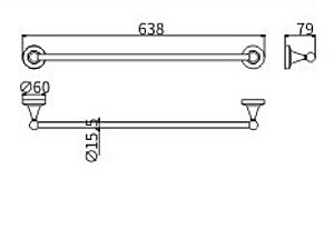 Полотенцедержатель CeramaLux Luxury 57508 черный матовый/золото купить в интернет-магазине сантехники Sanbest