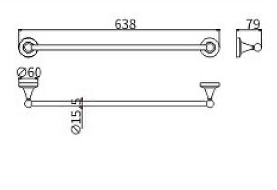 Полотенцедержатель CeramaLux Luxury 57508 черный матовый/золото купить в интернет-магазине сантехники Sanbest