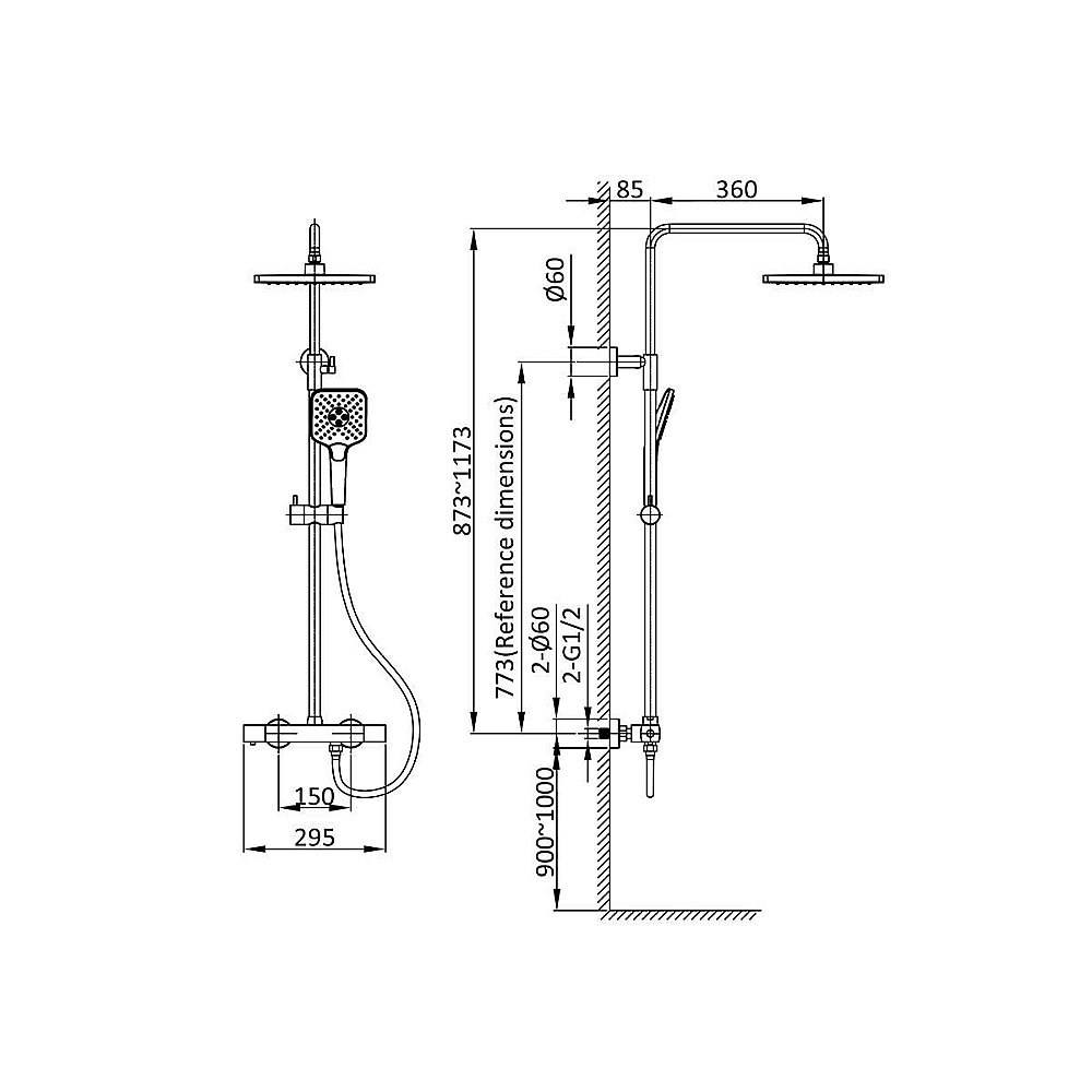 Душевая система Vincea Next VSFS-1N0TMB черная матовая купить в интернет-магазине сантехники Sanbest
