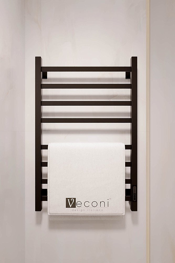 Полотенцесушитель электрический Veconi Barro-A B8040B-A черный купить в интернет-магазине сантехники Sanbest