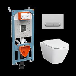 Унитаз Vitra INTEGRA SQUARE 9856B003-7206 безободковый с инсталляцией, с крышкой микролифт купить в интернет-магазине Sanbest