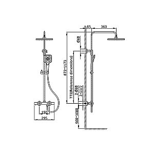 Душевая система Vincea Next VSFS-1N0TMB черная матовая купить в интернет-магазине сантехники Sanbest