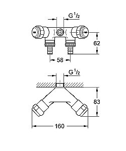 Двойной вентиль Grohe Eggeman 41020000 купить в интернет-магазине сантехники Sanbest