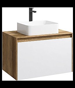 Тумба с раковиной Aqwella Mobi 80 дуб балтийский/белый для ванной в интернет-магазине Sanbest