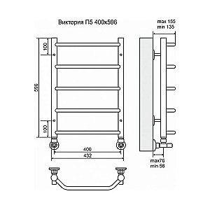 Полотенцесушитель водяной Terminus Виктория П5 400x596 купить в интернет-магазине сантехники Sanbest