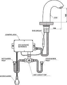 Смеситель для раковины GPD PHOTOCELL FLB10 купить в интернет-магазине сантехники Sanbest