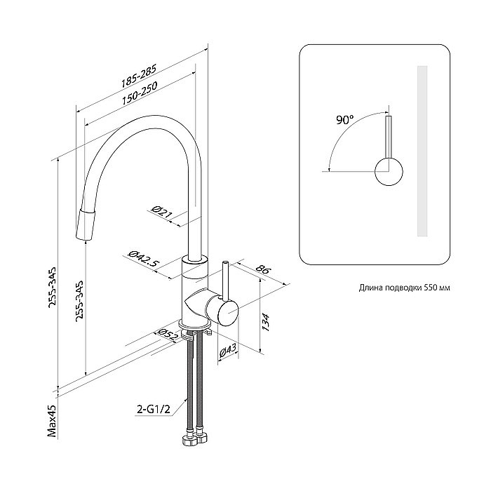 Смеситель для кухни Iddis Kitchen 360 K36BLJ0i05 купить в интернет-магазине сантехники Sanbest