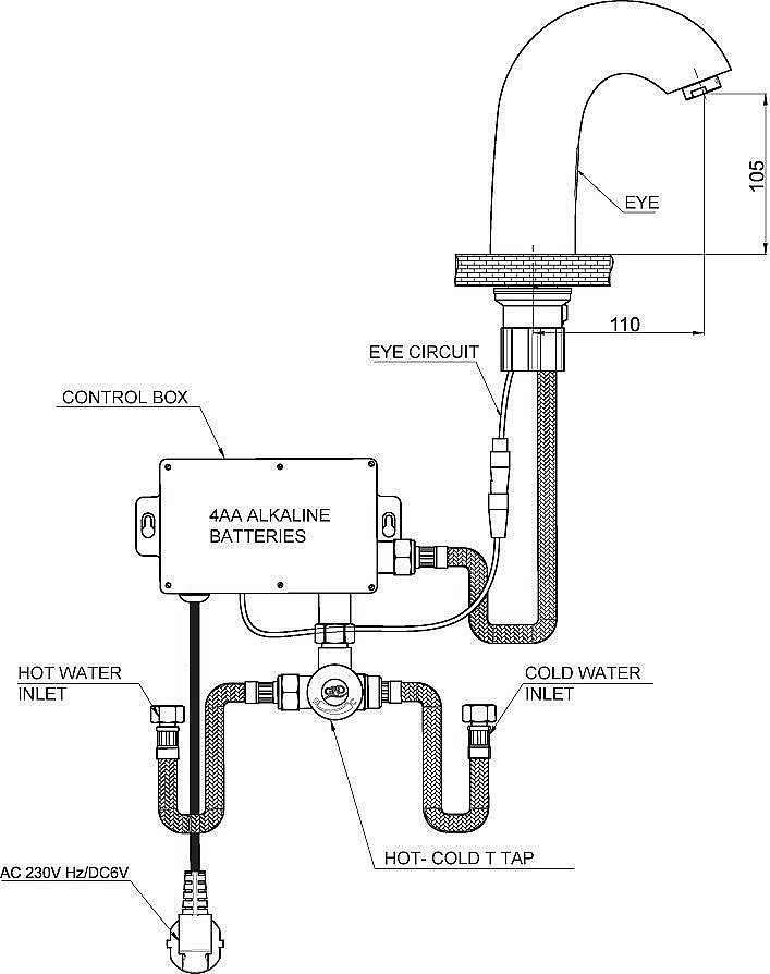 Смеситель для раковины GPD PHOTOCELL FLB10 купить в интернет-магазине сантехники Sanbest
