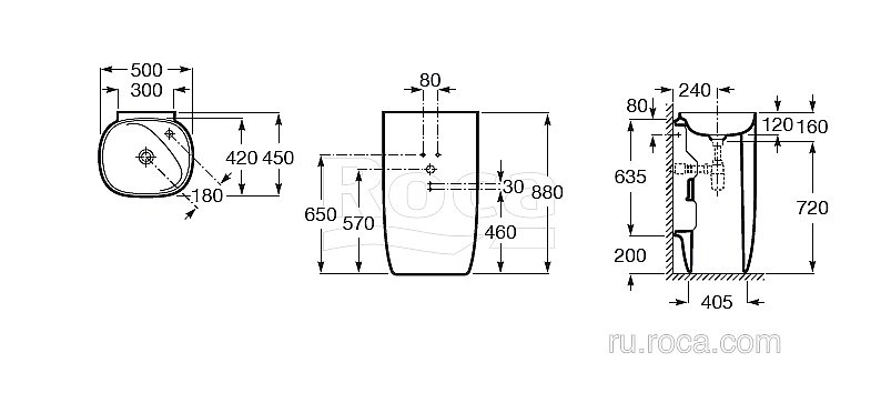 Раковина Roca Beyond 50 3270B0660 коричневая матовая купить в интернет-магазине Sanbest