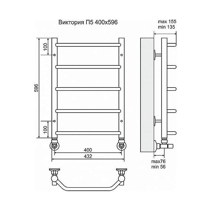 Полотенцесушитель водяной Terminus Виктория П5 400x596 купить в интернет-магазине сантехники Sanbest