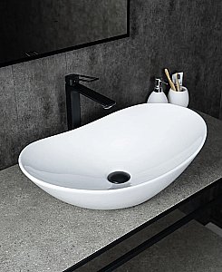 Раковина накладная Gid Lago 61 N9811 51175 белая купить в интернет-магазине Sanbest