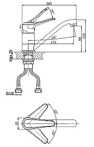 Смеситель для кухни Rush Jawa JA0735-25 купить в интернет-магазине сантехники Sanbest