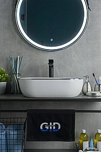 Раковина накладная Gid 50 D1302H011 53305 белая, хром купить в интернет-магазине Sanbest