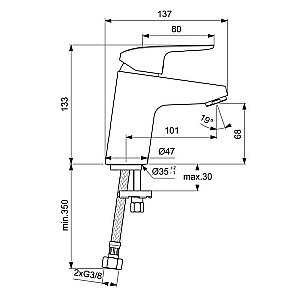 Смеситель для раковины Ideal Standard CeraFlex B1710AA купить в интернет-магазине сантехники Sanbest