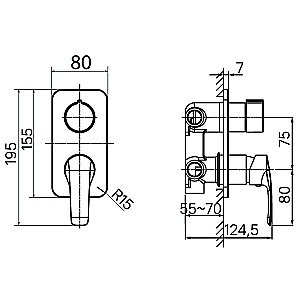 Смеситель для душа Iddis Ray RAYBL00i68 черный матовый купить в интернет-магазине сантехники Sanbest