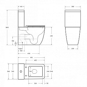 Унитаз напольный BelBagno LUCE-TOR BB2197CP-TOR/SC белый, с крышкой микролифт, с бачком, безободковый, слив-торнадо купить в интернет-магазине Sanbest