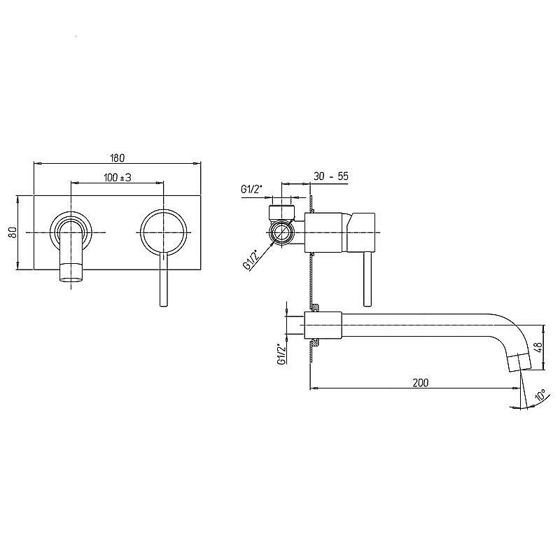 Смеситель для раковины PAINI Cox 78PJ208P золото матовое купить в интернет-магазине сантехники Sanbest