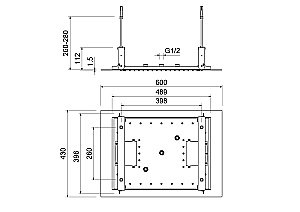 Верхний душ Aquatek AQ2083CR 600х430 хром купить в интернет-магазине сантехники Sanbest