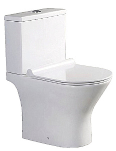 Унитаз напольный Azario Verde AZ-2224 белый, безободковый, с бачком, с крышкой микролифт купить в интернет-магазине Sanbest