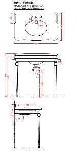 Консоль с раковиной Artceram Hermitage 92 для ванной в интернет-магазине сантехники Sanbest