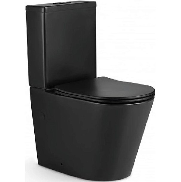 Унитаз напольный CeramaLux NS2178MB черный матовый, безободковый, с бачком, с крышкой микролифт купить в интернет-магазине Sanbest